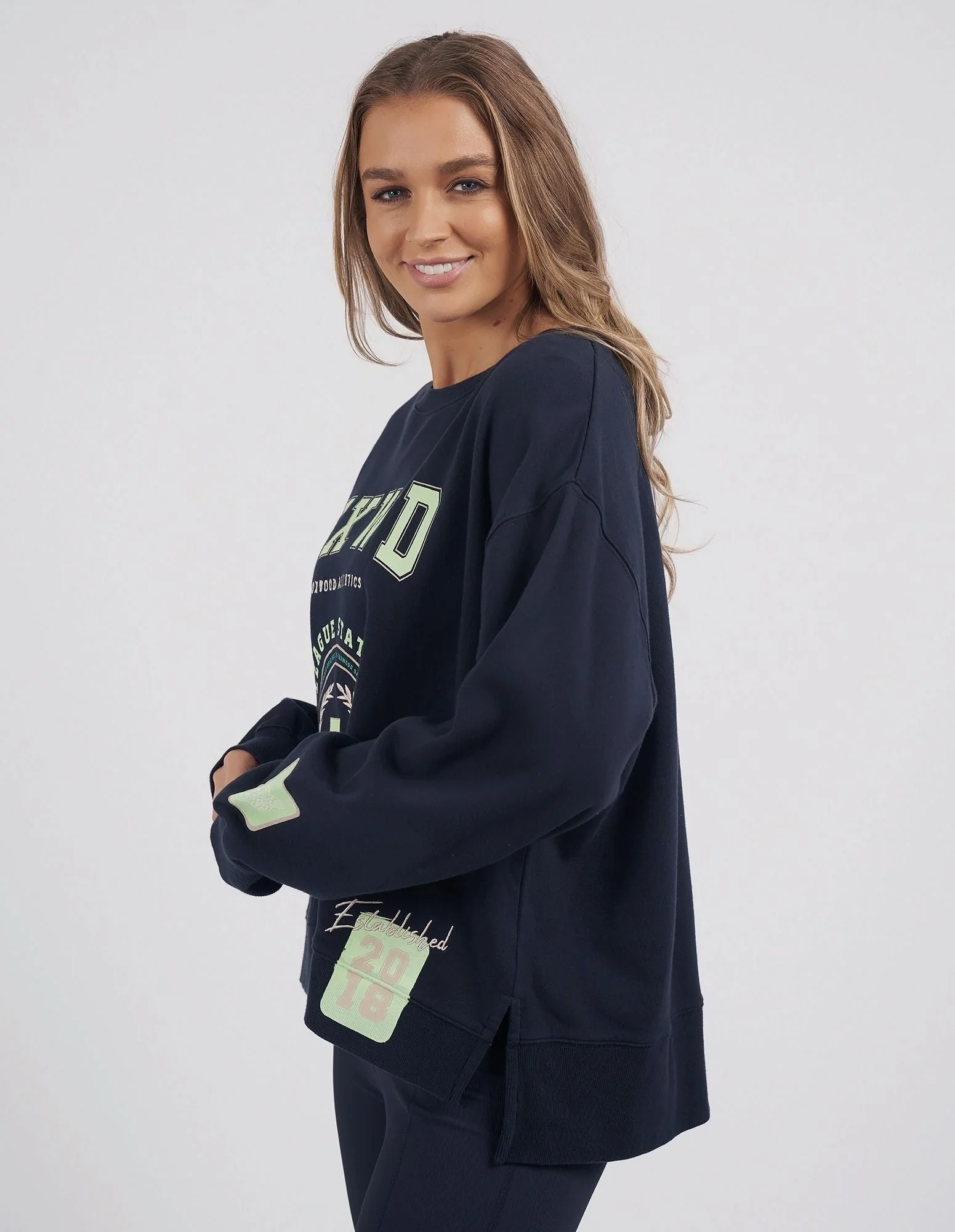 Foxwood Get There Crew - Navy/Spearmint Green - Image 2