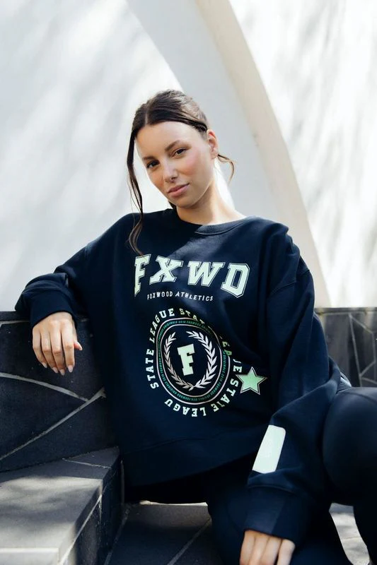 Foxwood Get There Crew - Navy/Spearmint Green - Image 3