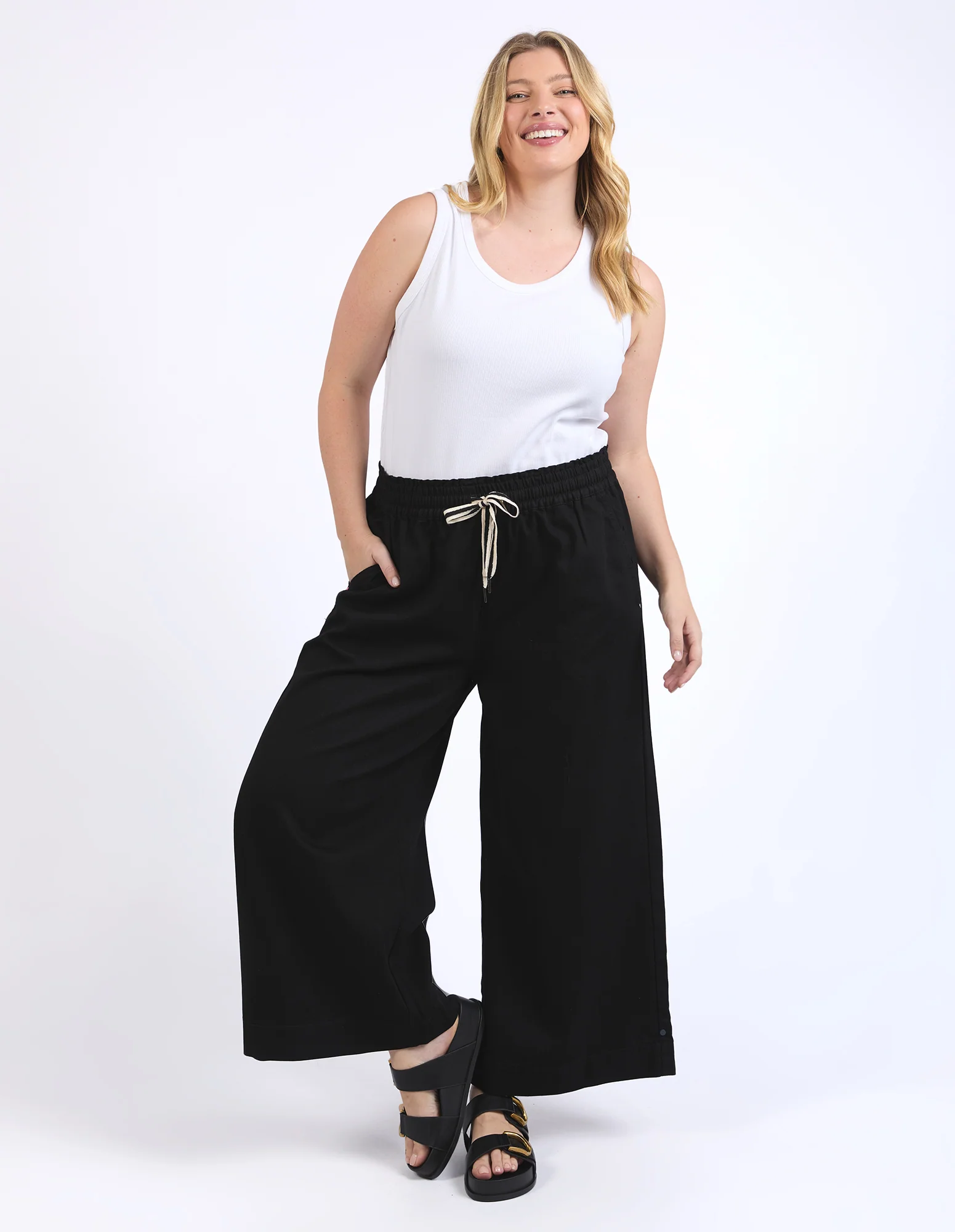 ELM Greta Wide Leg Pant-Black - Image 11