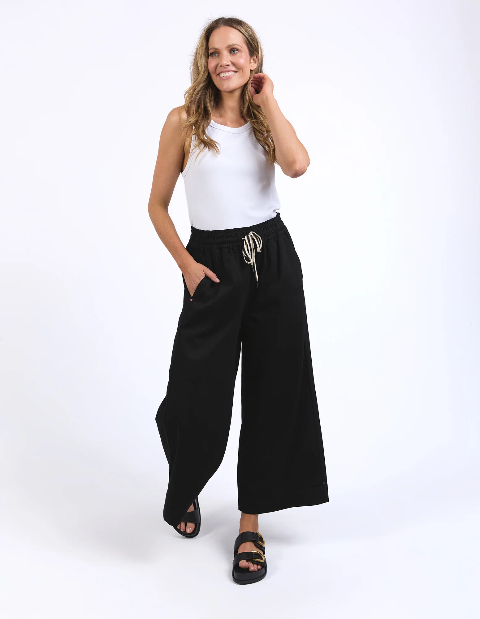 ELM Greta Wide Leg Pant-Black - Image 2