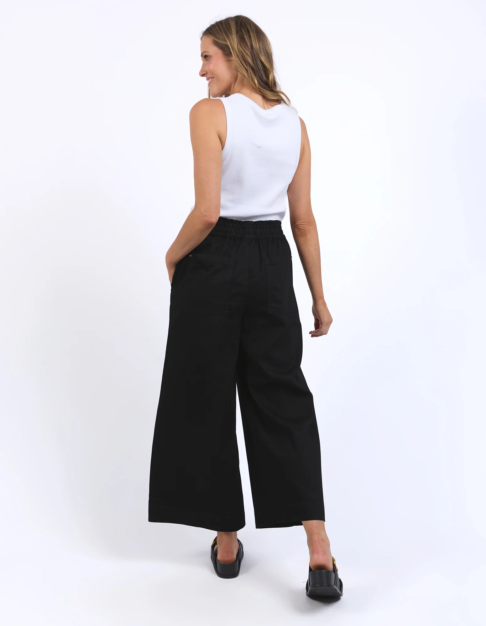 ELM Greta Wide Leg Pant-Black - Image 4