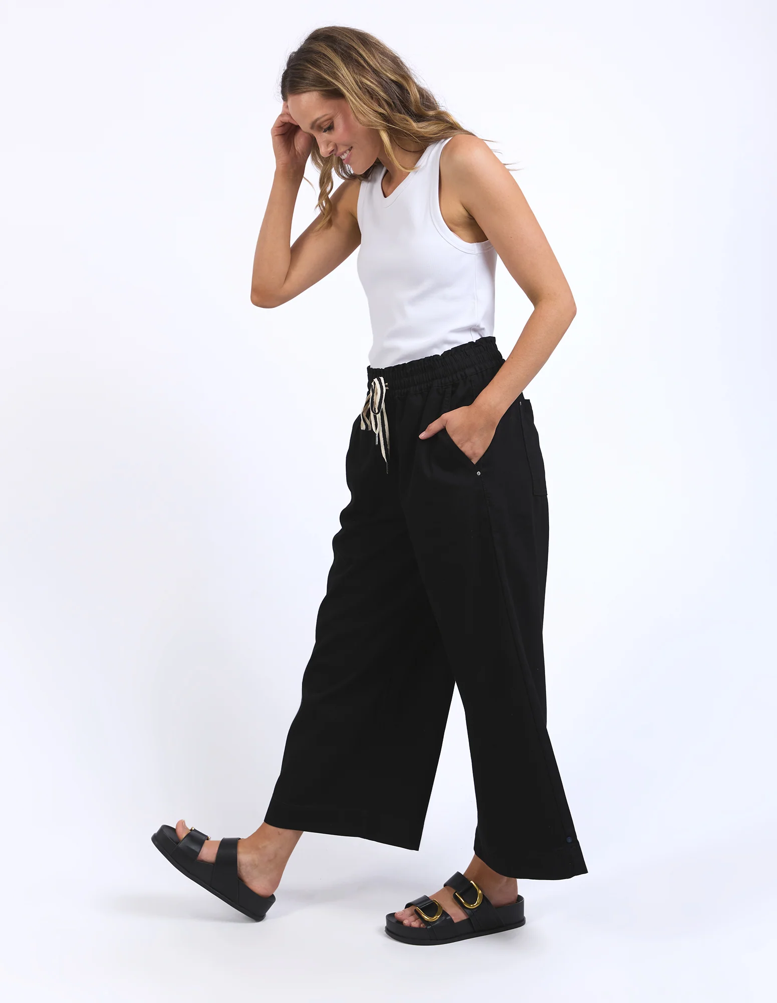 ELM Greta Wide Leg Pant-Black - Image 9