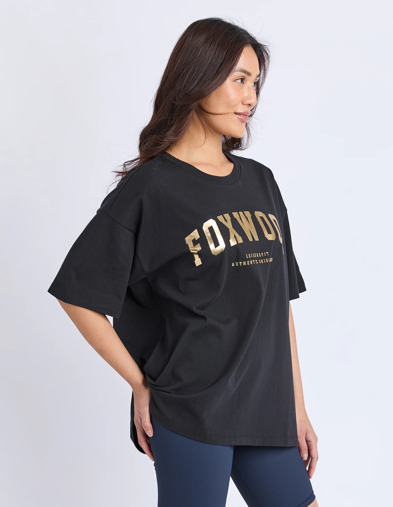 Foxwood Interval Tee Black-Gold Foil - Image 4