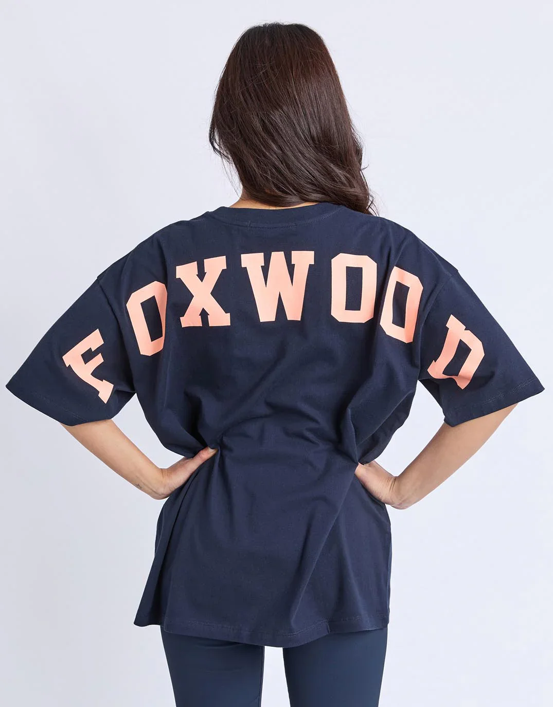 Foxwood Interval Tee- Navy/Neon Peach - Image 3