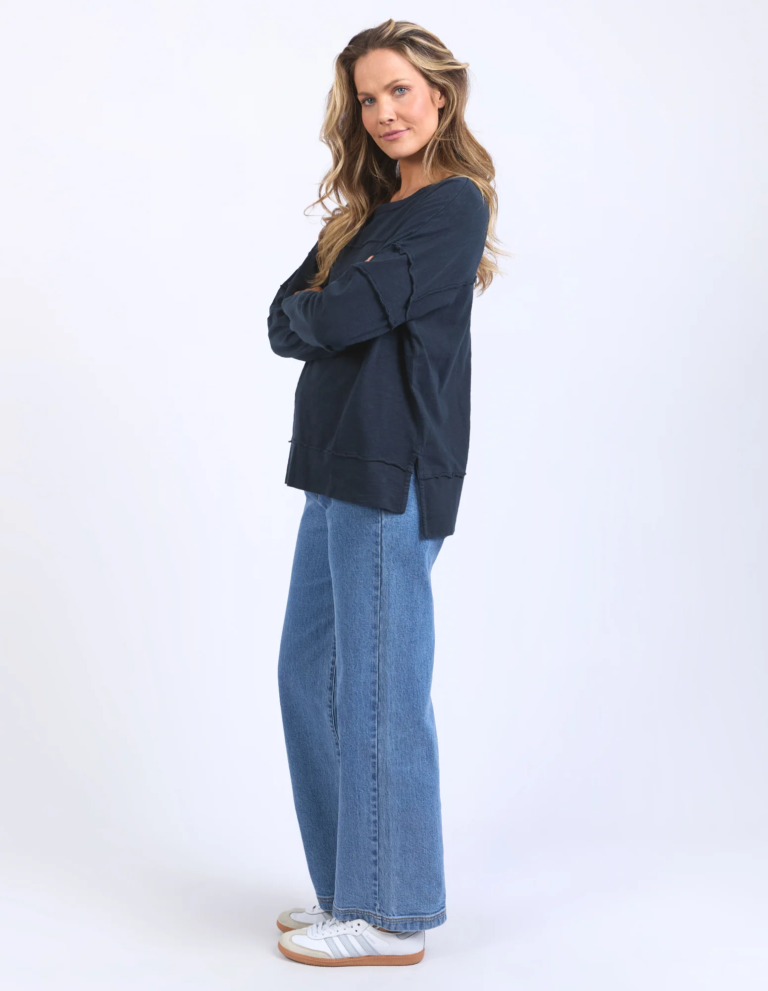 Foxwood Jayne Throw On Top- Navy - Image 5