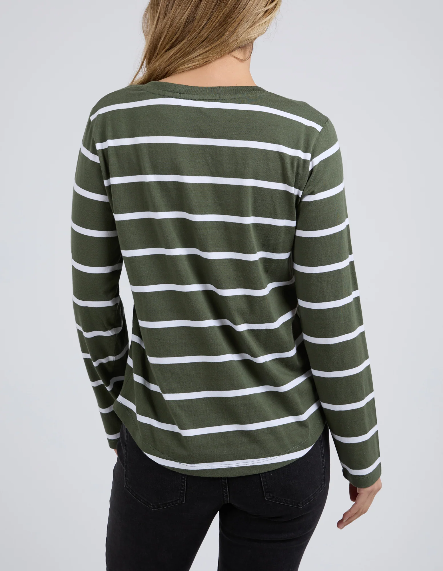 Foxwood Manly Vee Stripe Top - Khaki - Image 3
