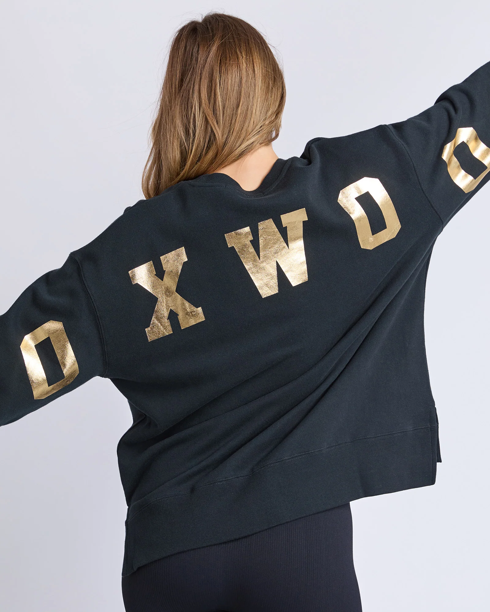 Foxwood Metallic Interval Crew - Black - Image 4