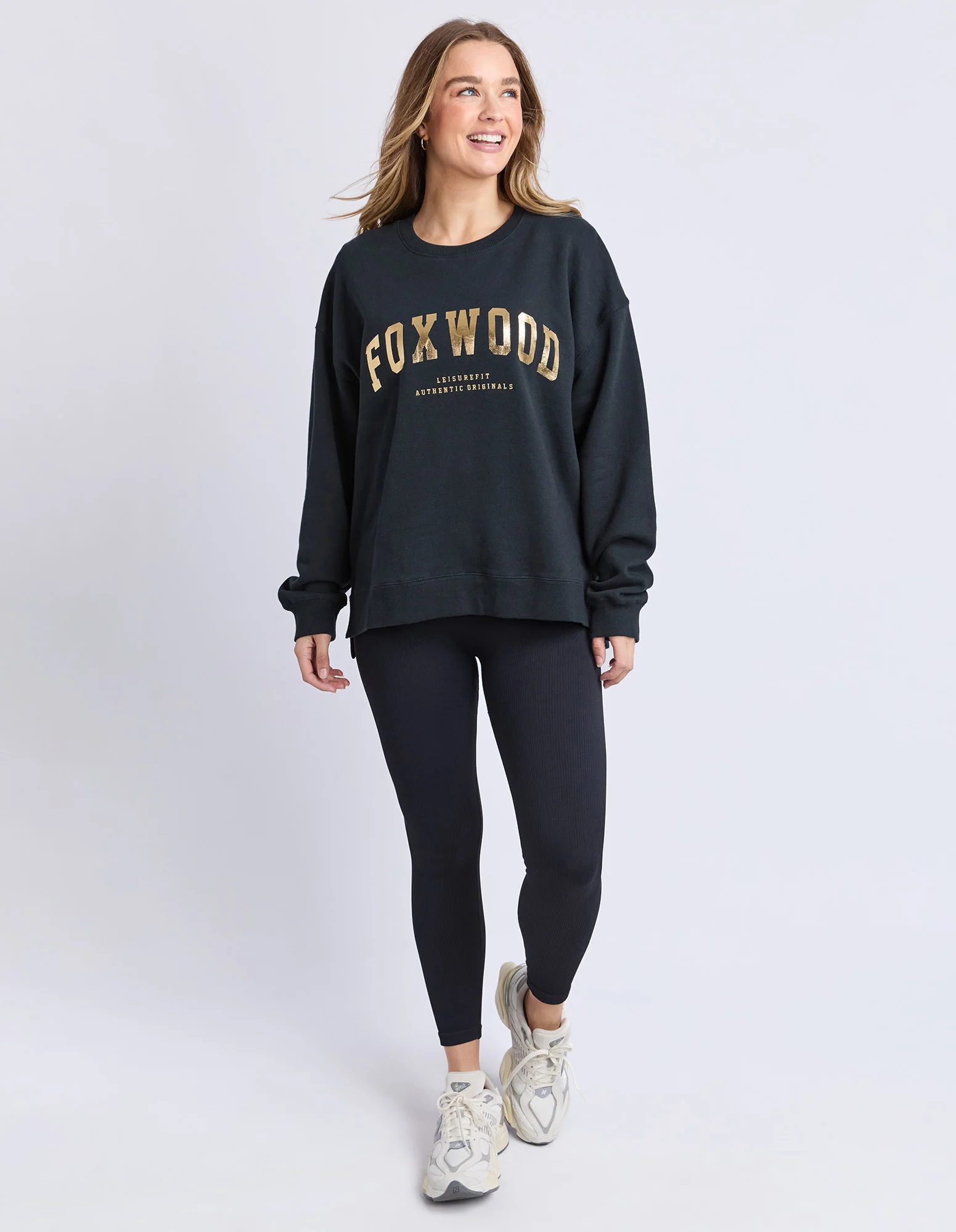 Foxwood Metallic Interval Crew - Black - Image 5