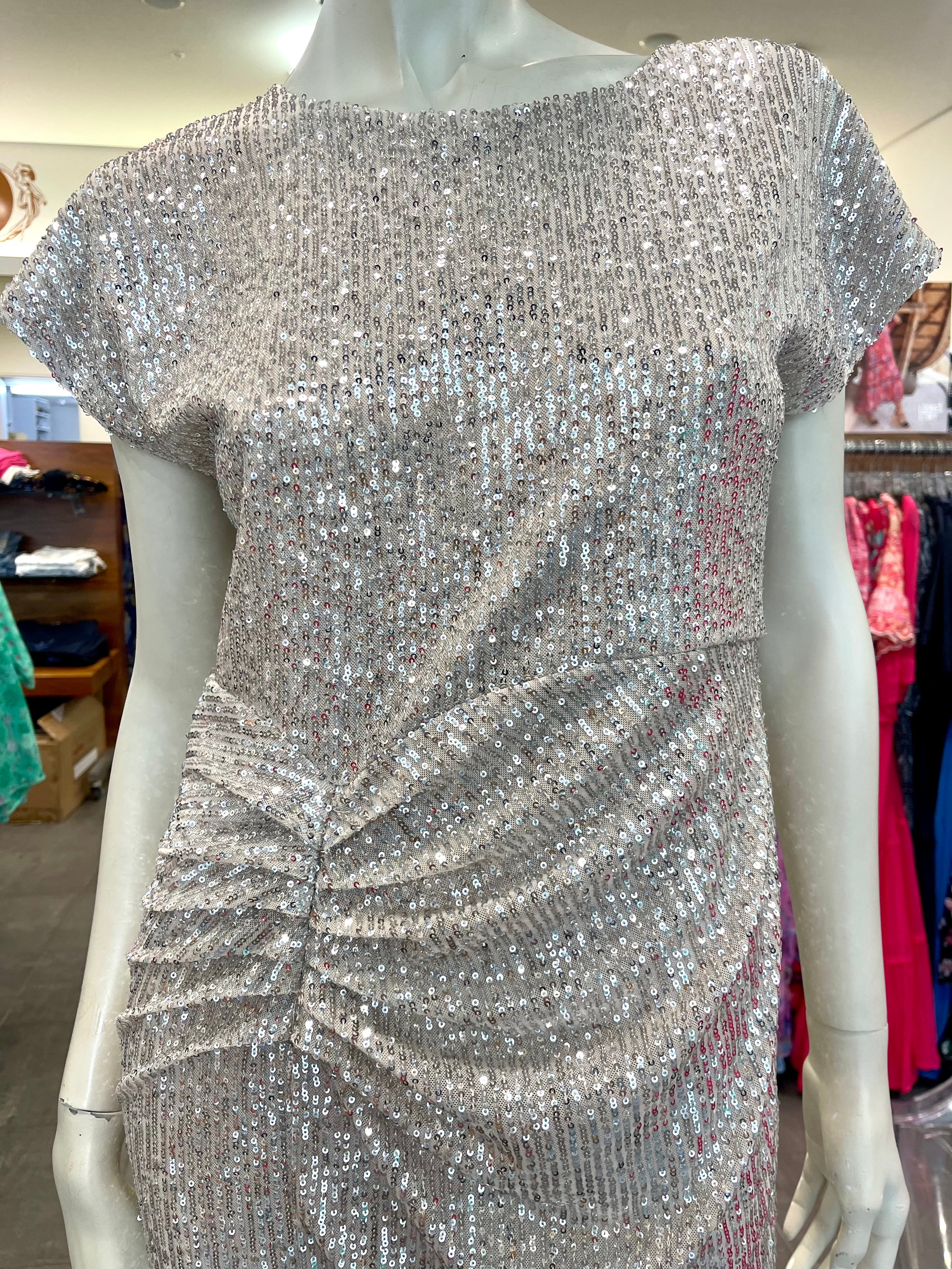 Frank Lyman Beige Sequin Dress - Image 2