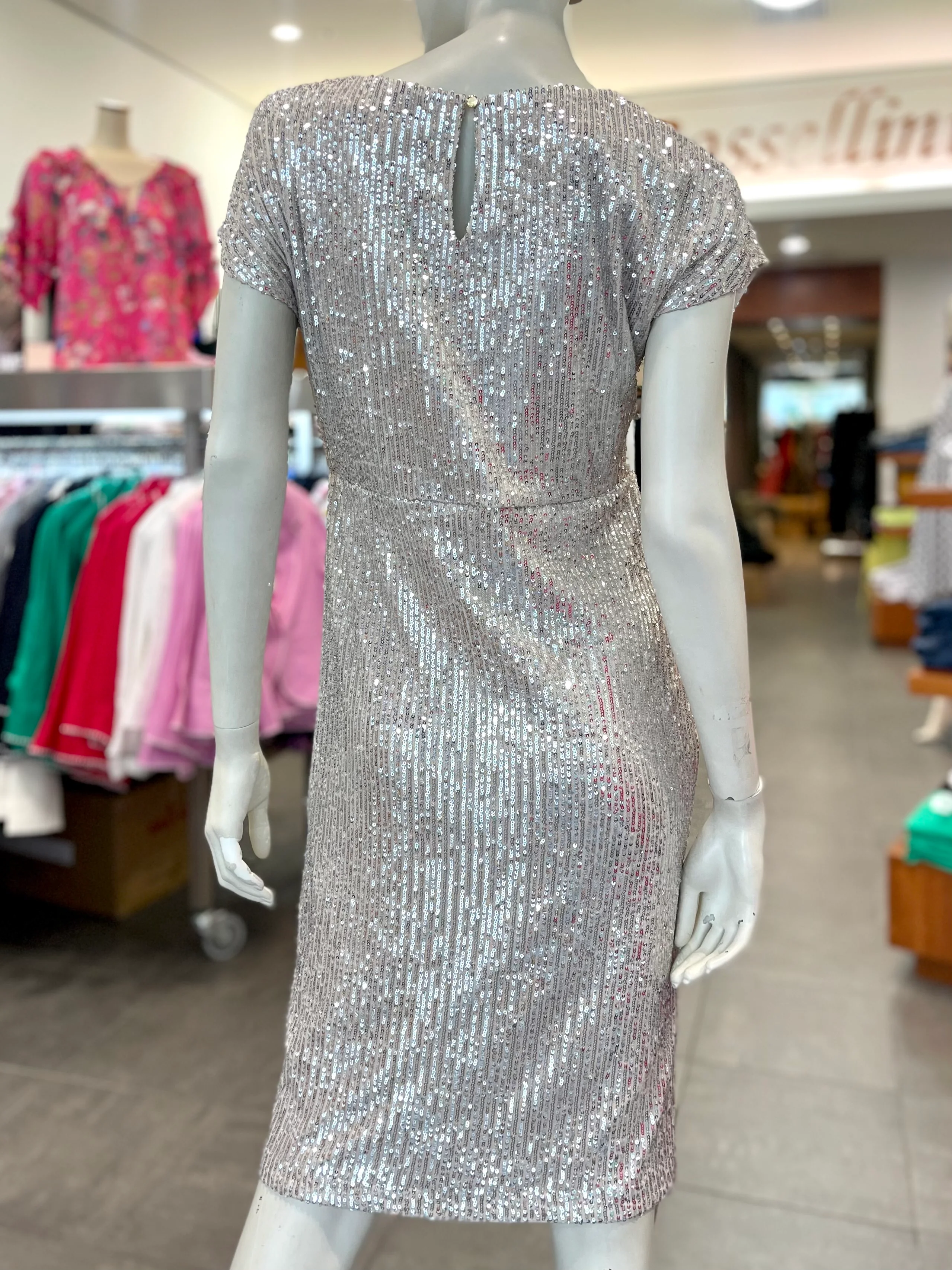 Frank Lyman Beige Sequin Dress - Image 4
