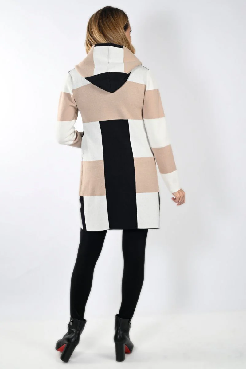 Frank Lyman Black/Beige Knit Cover-Up - Image 4
