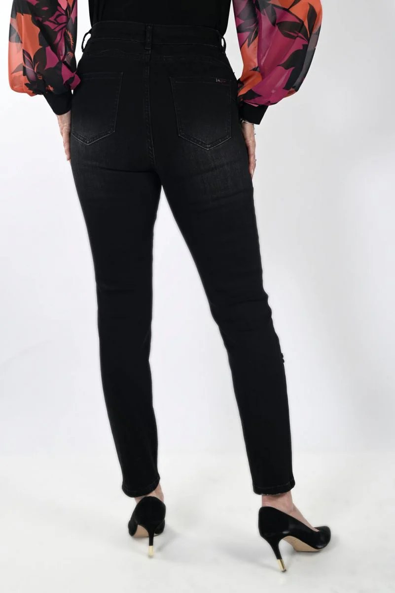 Frank Lyman Black/Magenta Jeans Pants - Image 2