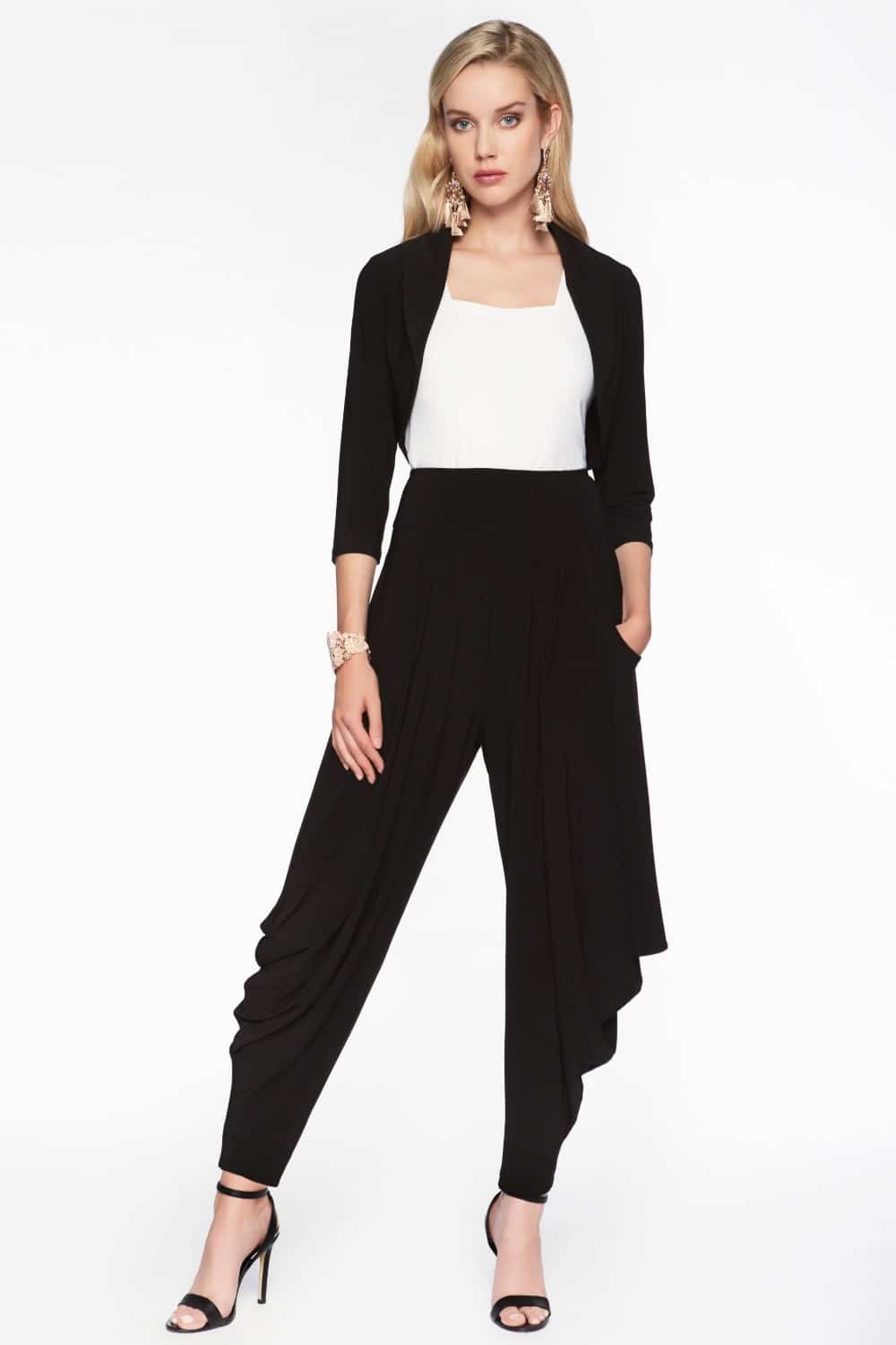 Frank Lyman Black Silky Knit Harem Pant - Image 3