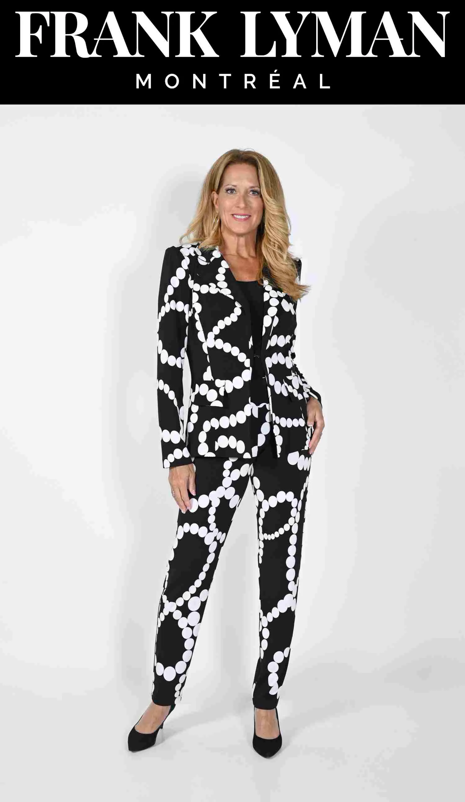 Frank Lyman Black/White Knit Pant