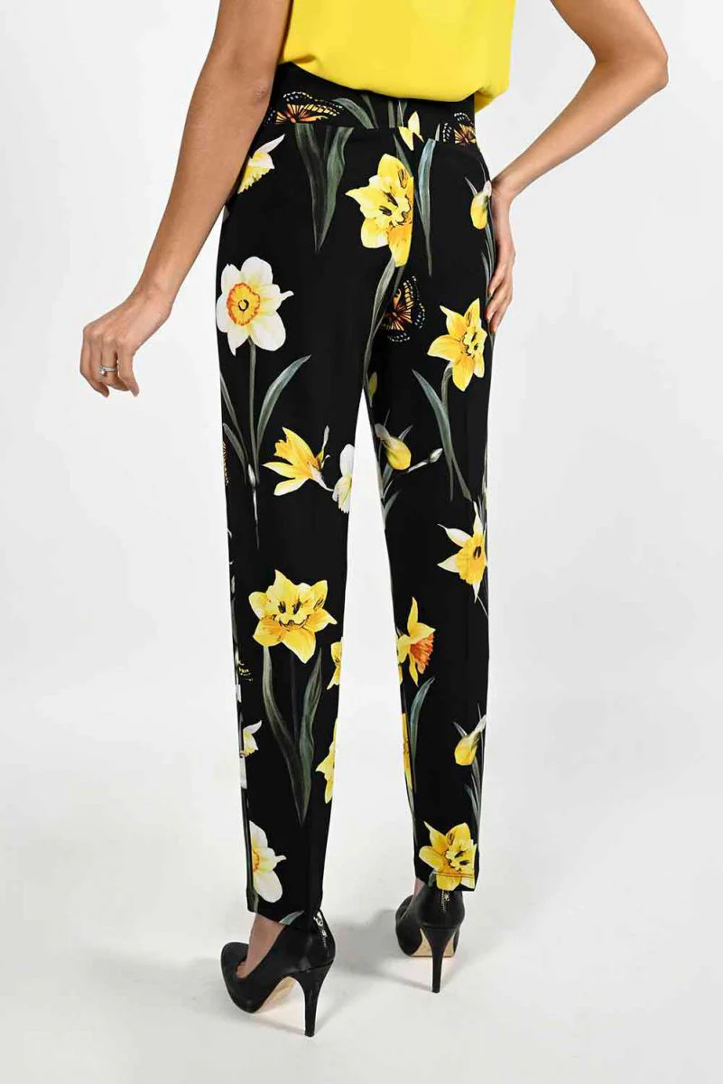 Frank Lyman Black/Yellow Floral Pant Style - Image 2