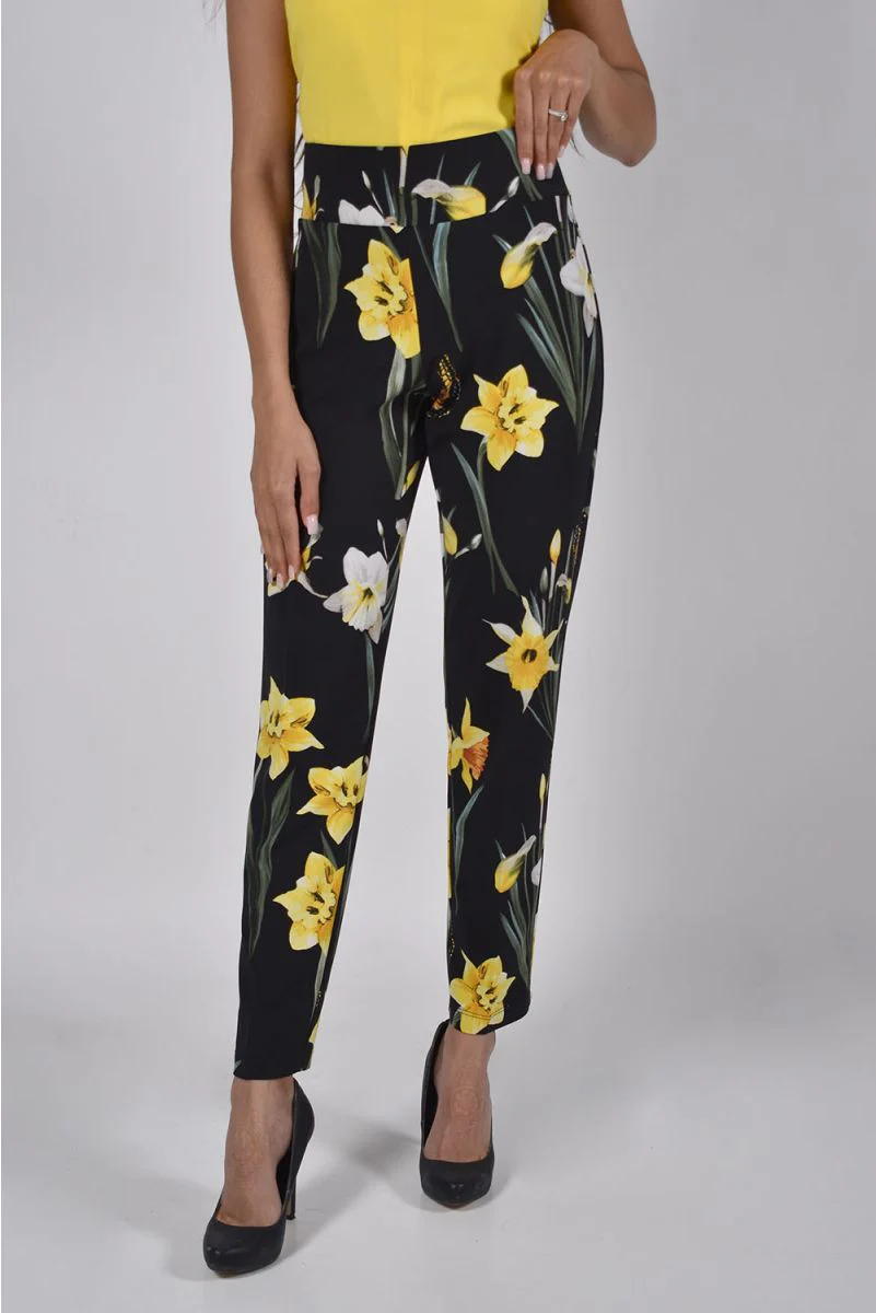 Frank Lyman Black/Yellow Floral Pant Style - Image 3