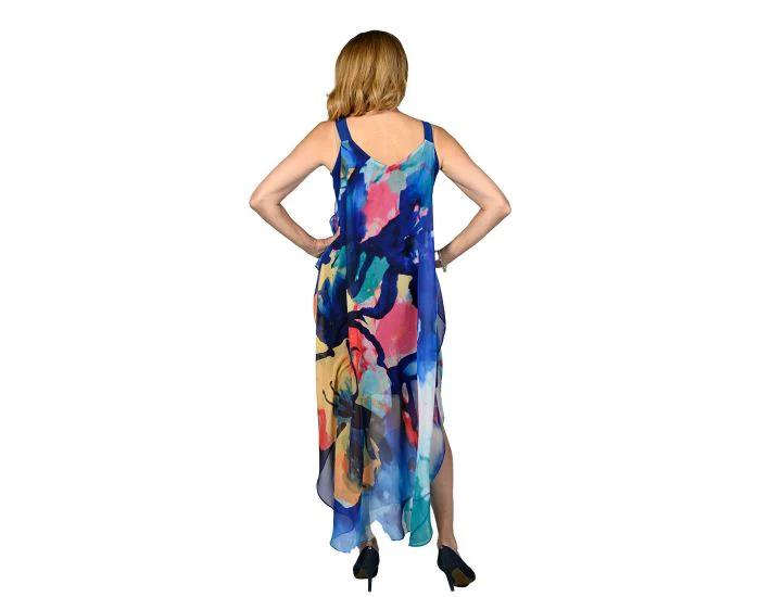 Frank Lyman Blue And Yellow Dress - Image 3
