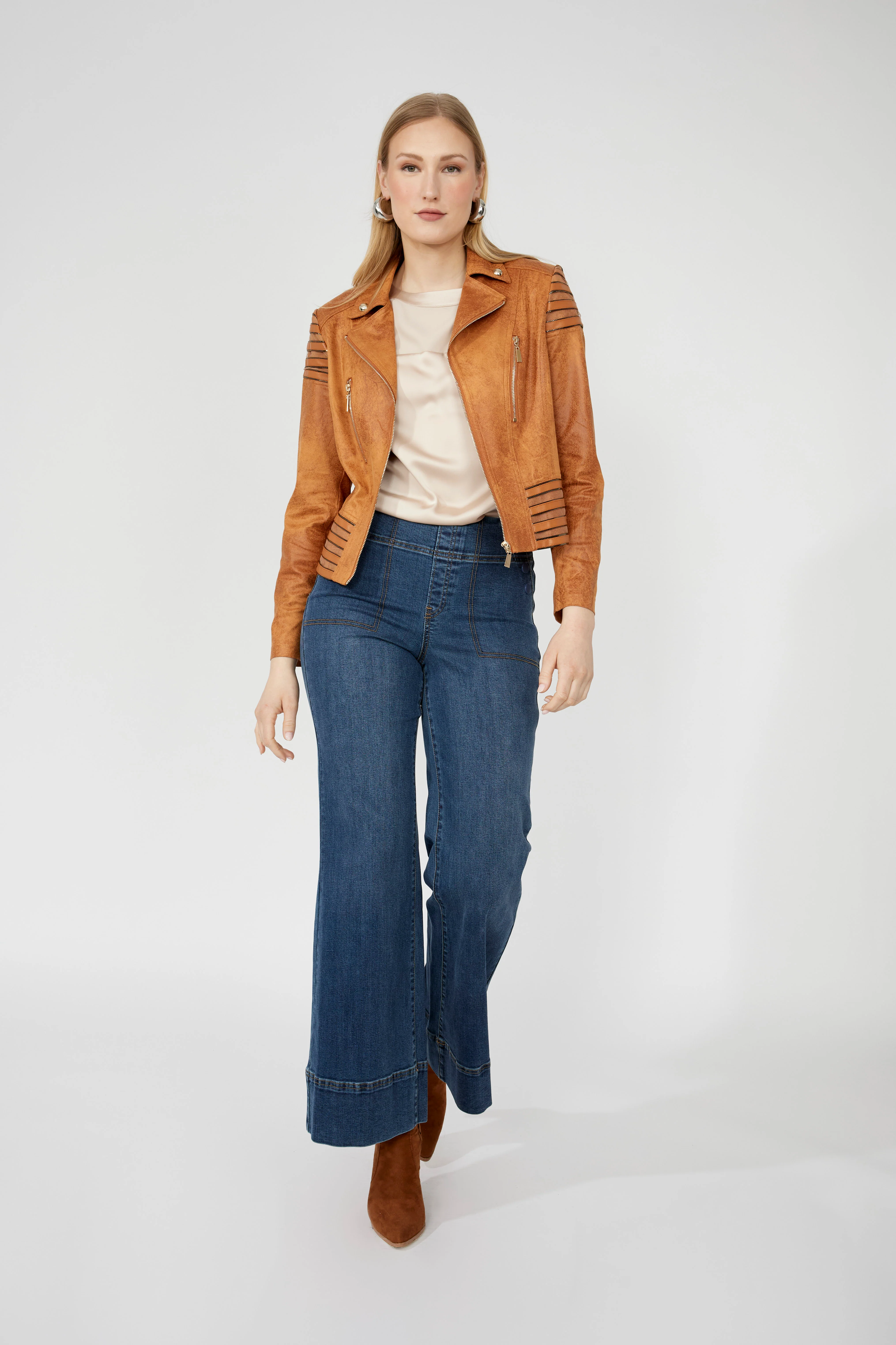 Frank Lyman Burnt Orange Biker Jacket - Image 5