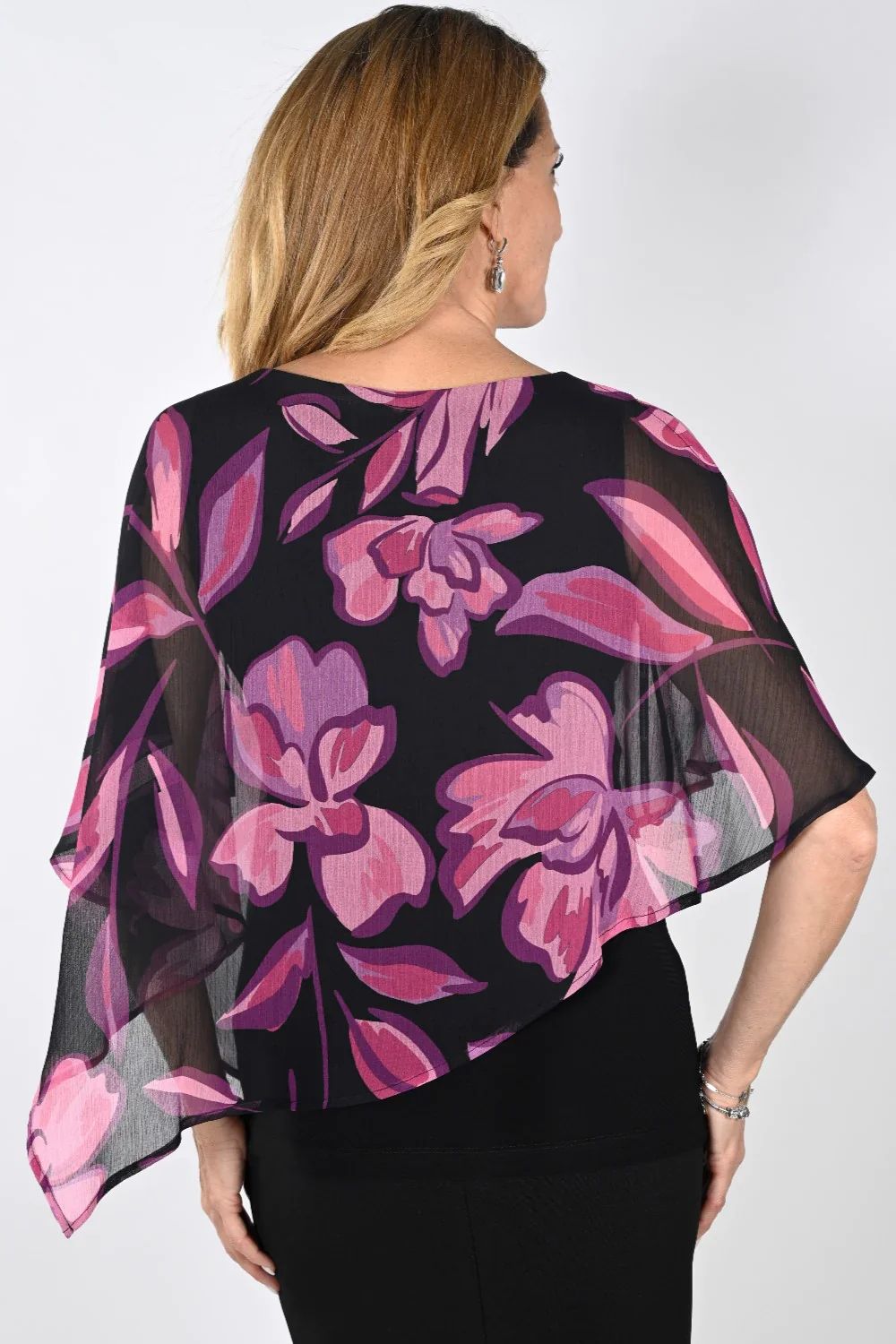 Frank Lyman Chiffon Print Overlay Shaped Dress - Image 3