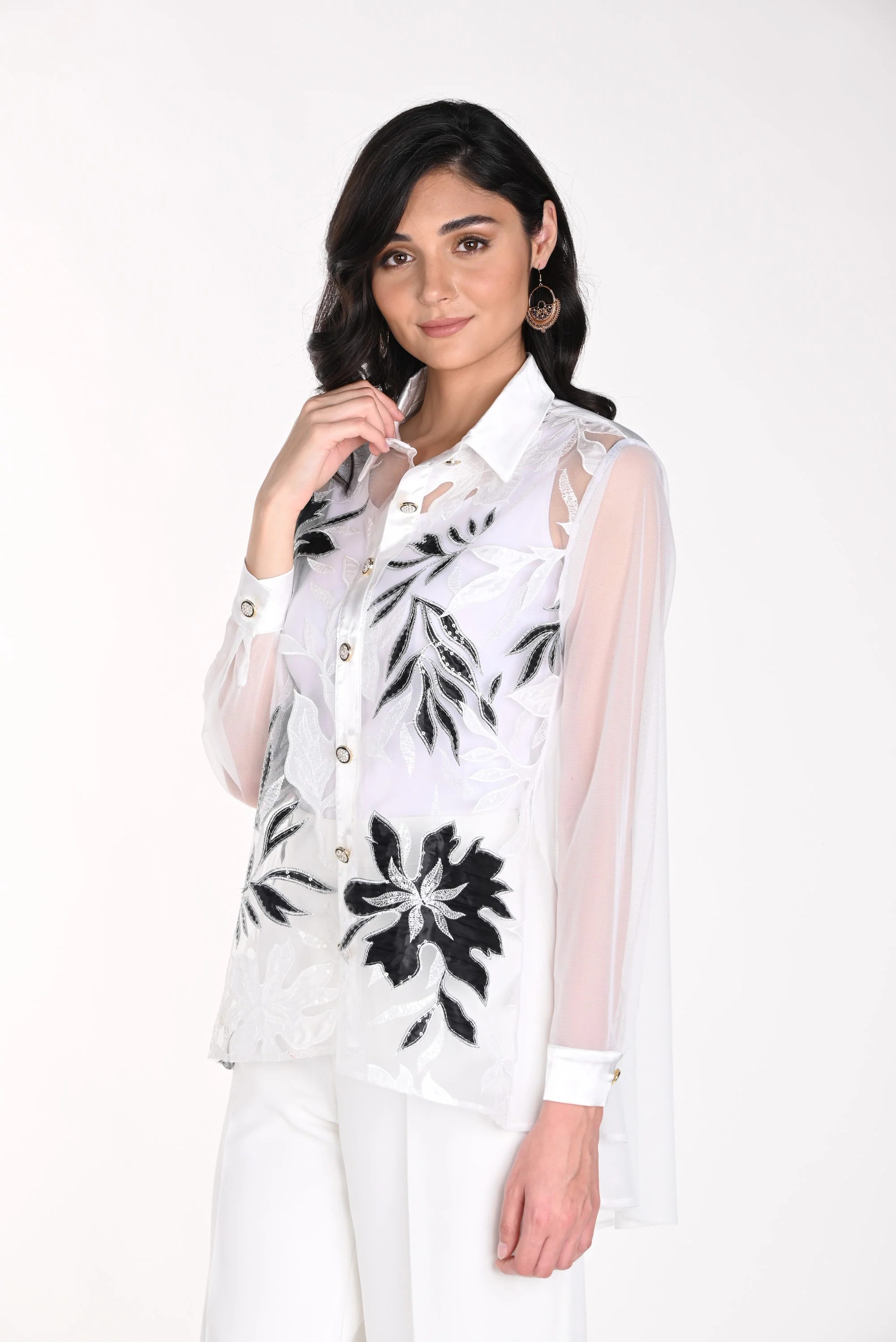 Frank Lyman Cutout Shirt