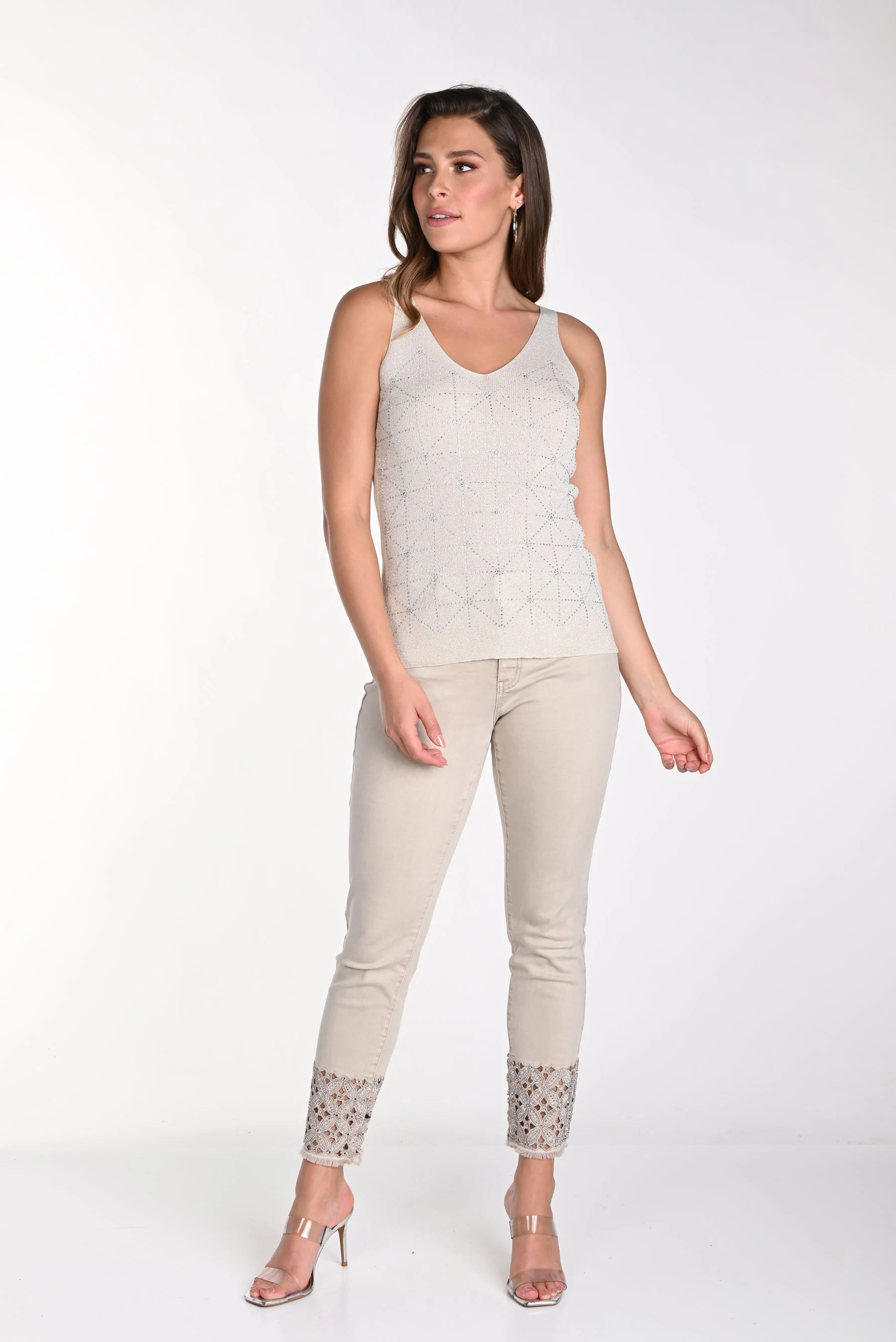 Frank Lyman Denim Jean Beige - Image 3