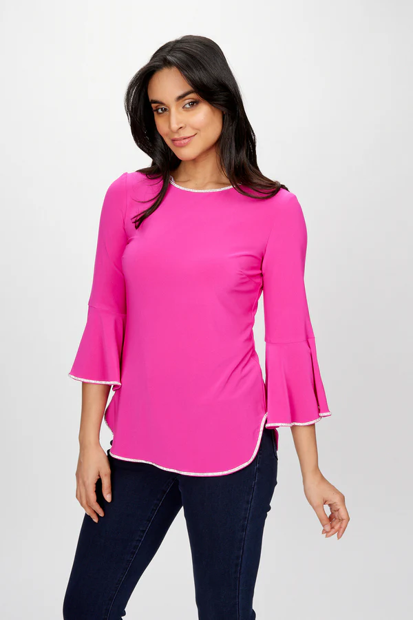 Frank Lyman Diamante Trim Flare Top - Image 2