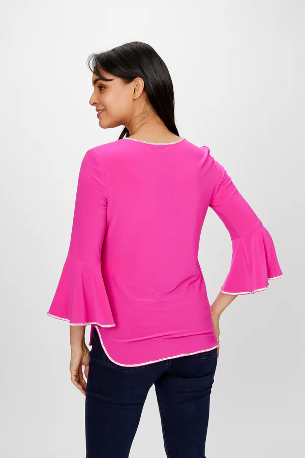 Frank Lyman Diamante Trim Flare Top - Image 3