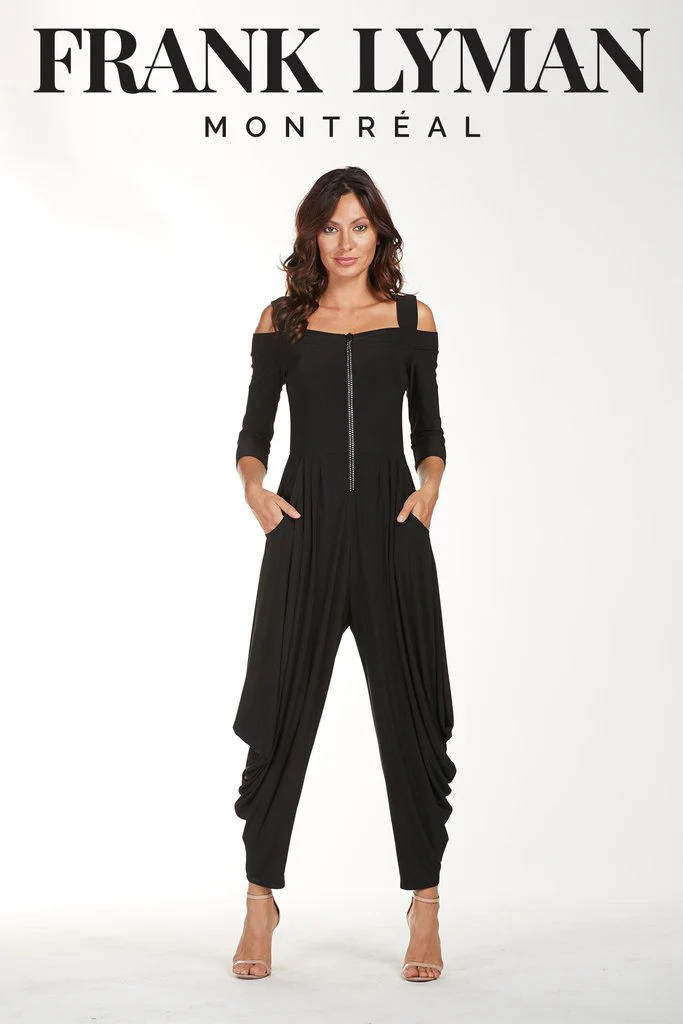 Frank Lyman Diamante Zip Knit Jumpsuit - Image 3