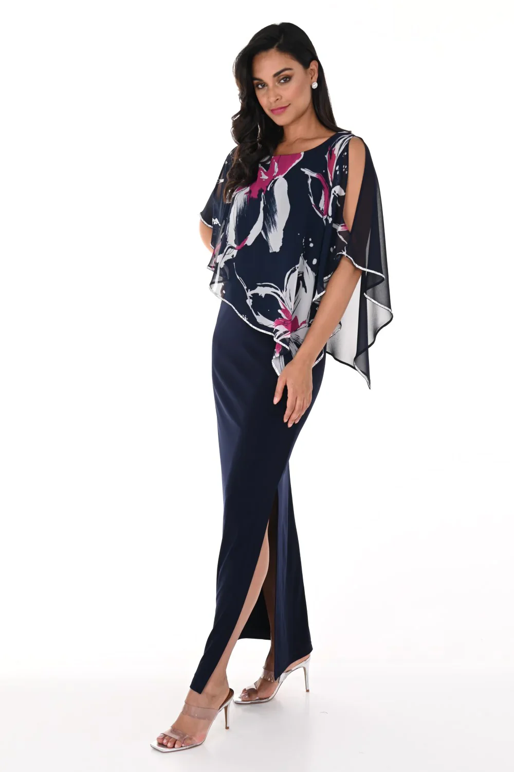 Frank Lyman Draped Chiffon Maxi Dress - Image 5