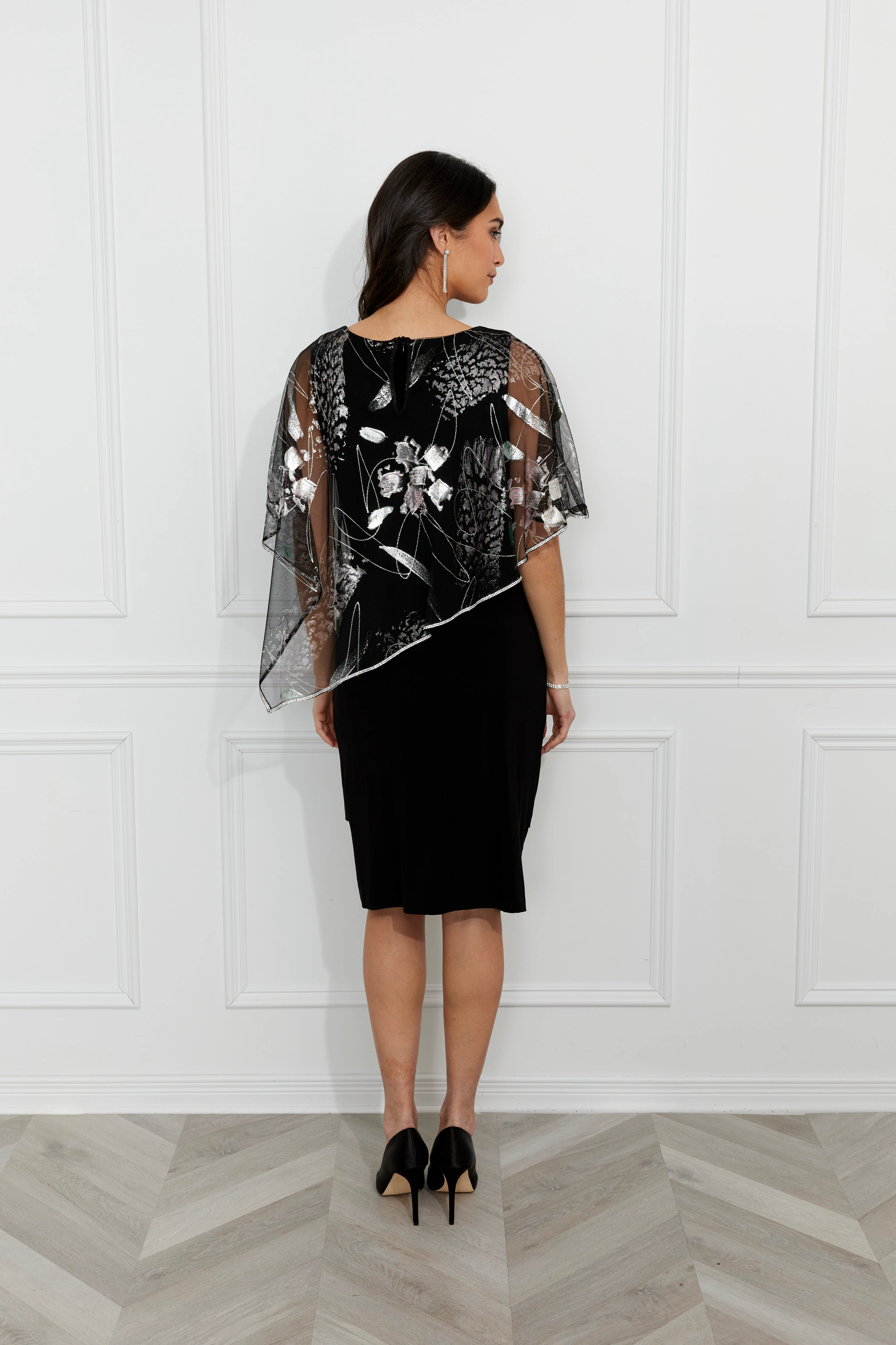 Frank Lyman Floral Cape Dress - Image 5