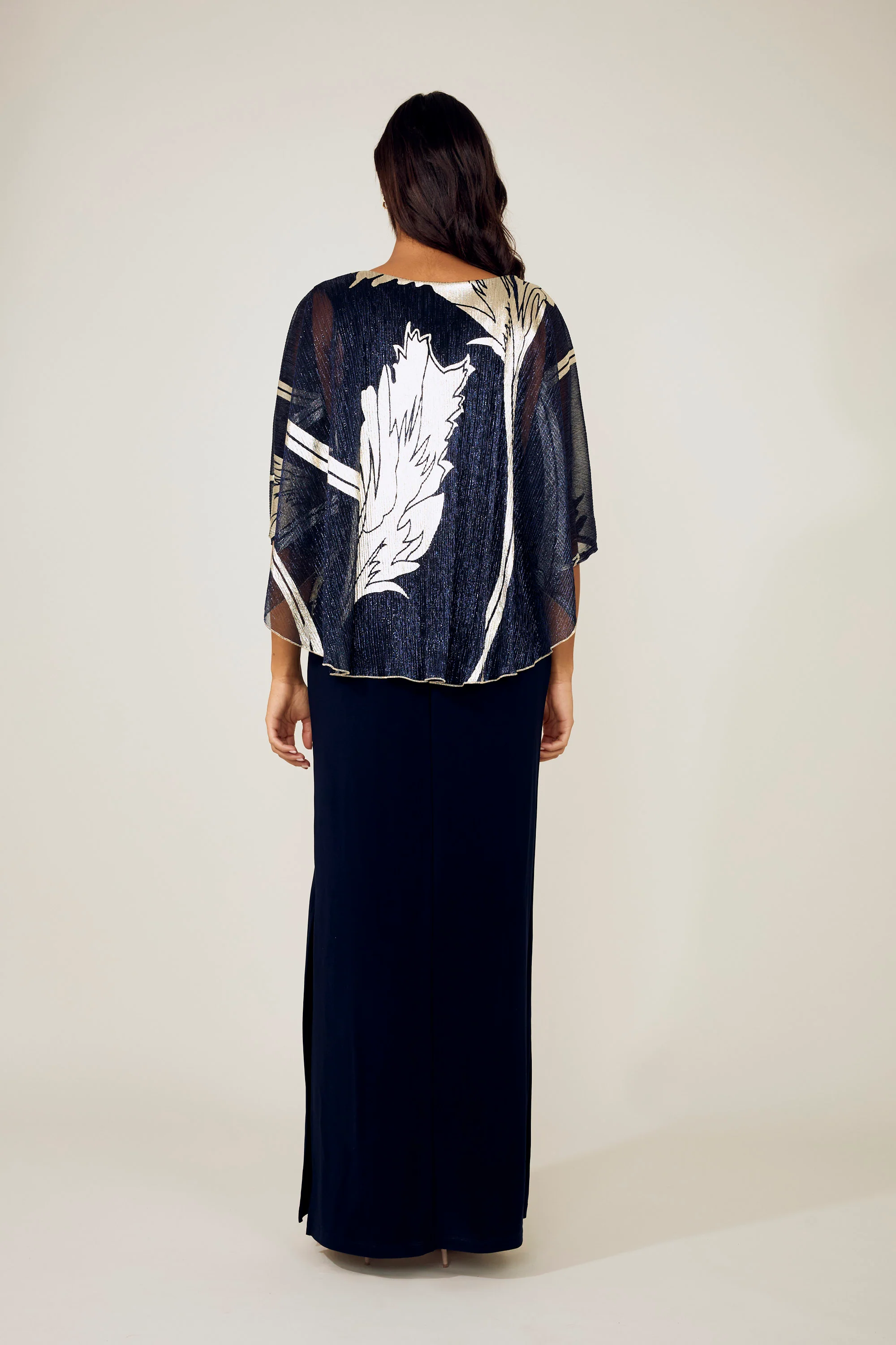 Frank Lyman Sheath Maxi Dress-Navy - Image 4
