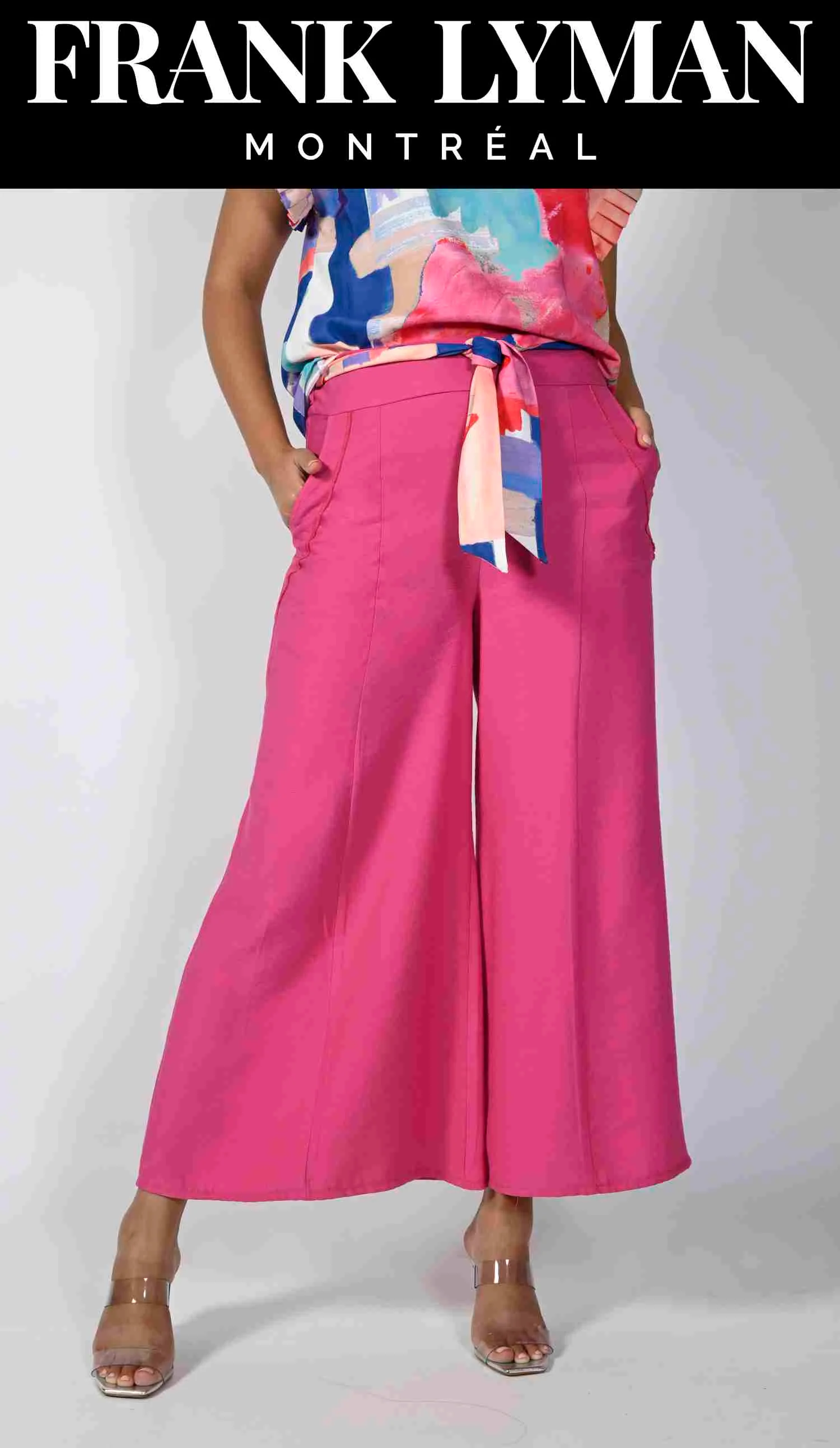 Frank Lyman Hot Pink Woven Pant