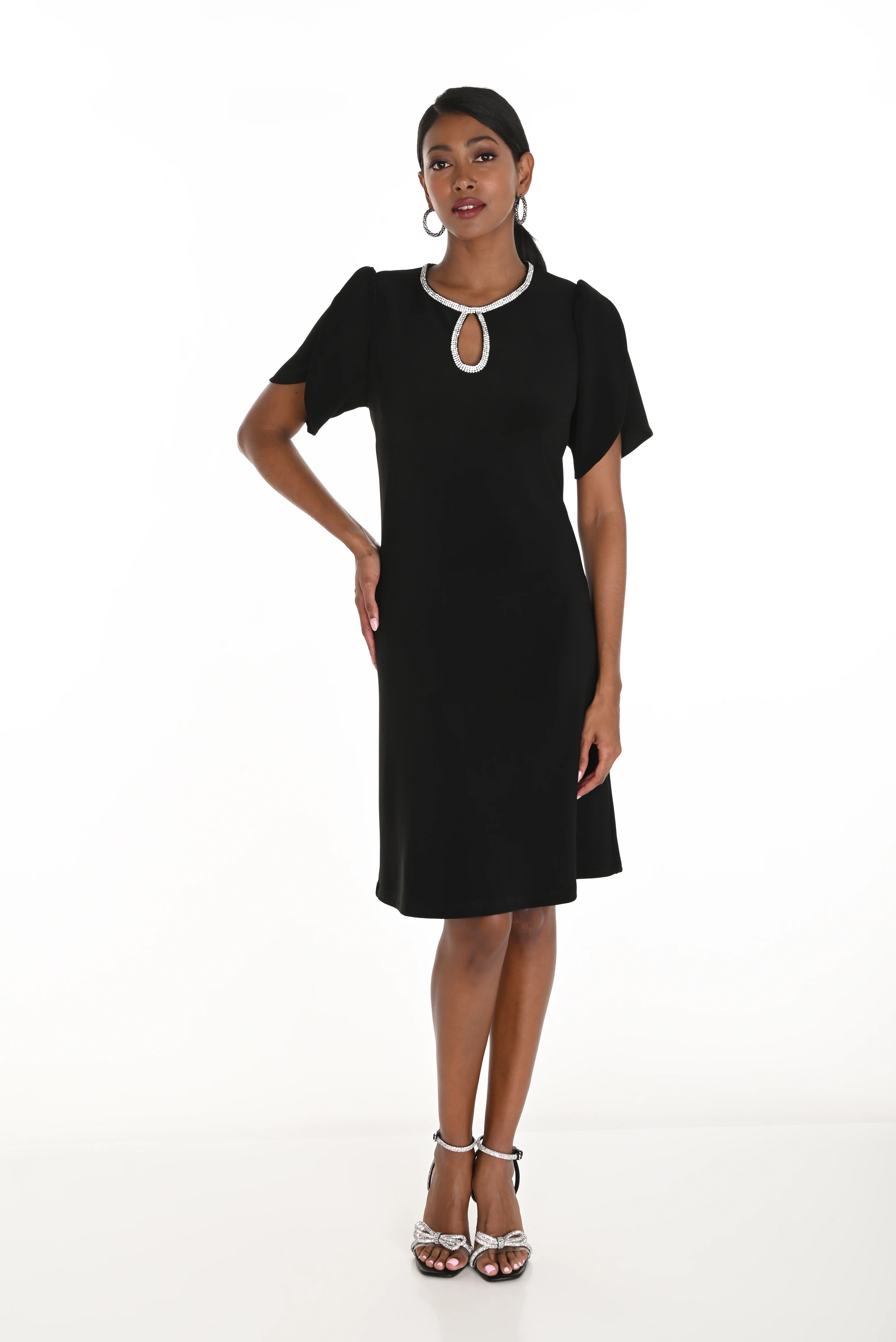 Frank Lyman Knit Dress- Midnight - Image 3