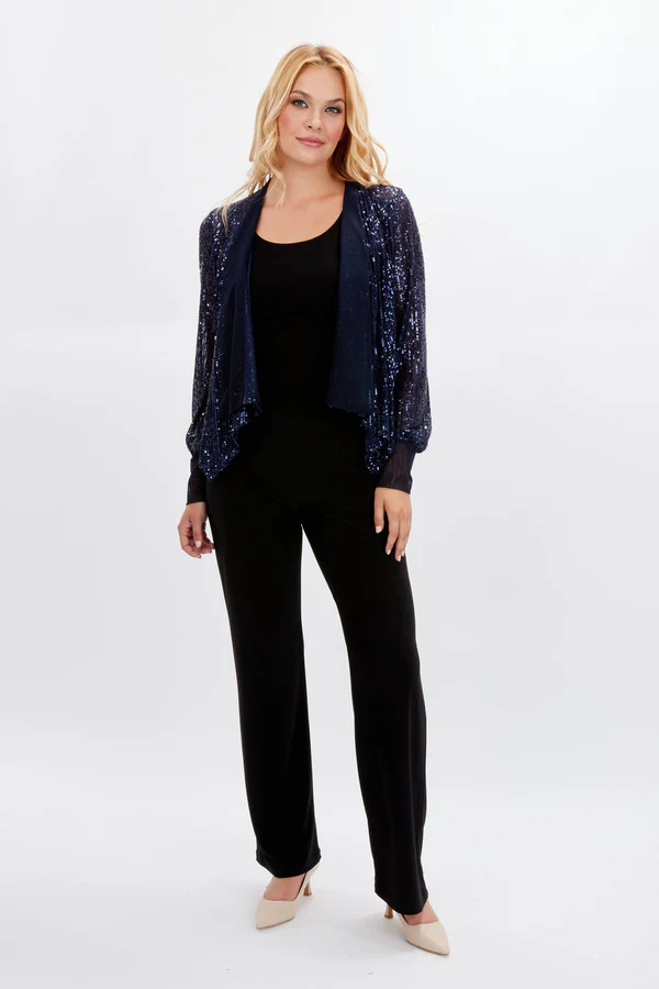 Frank Lyman Navy Sequin Cardigan - Image 3