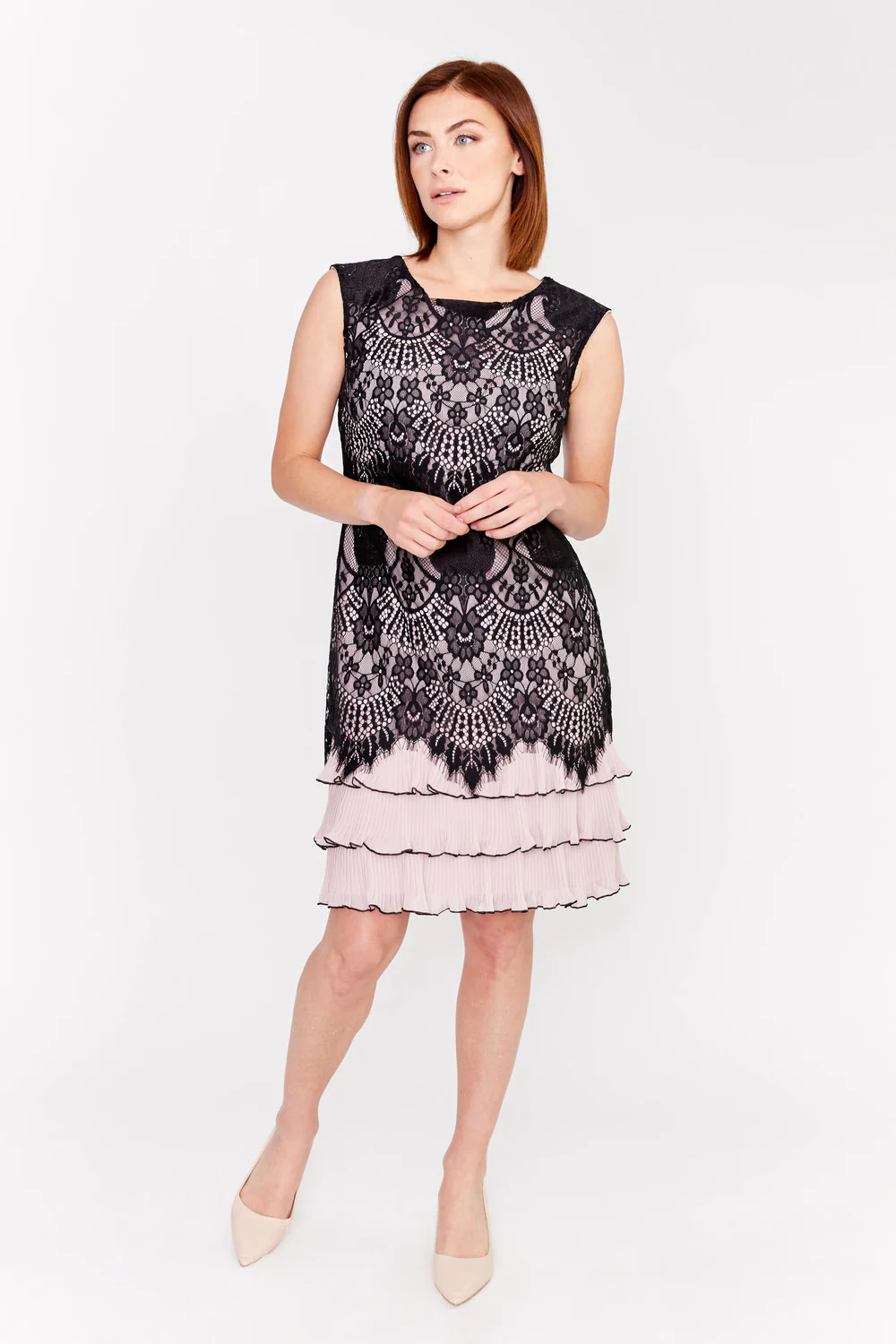 Frank Lyman Lace Frill Dress - Pink - Image 2