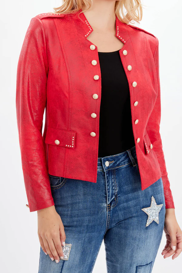 Frank Lyman Military Jacket - Coral - Image 4