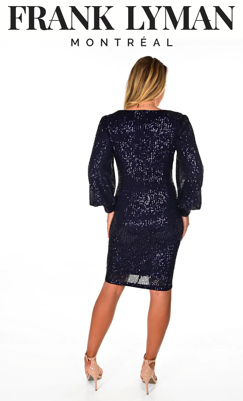 Frank Lyman Sequined Dress - Navy - Image 3