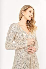 Frank Lyman Nude Silver Knit Dress - Image 4