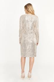 Frank Lyman Nude Silver Knit Dress - Image 5