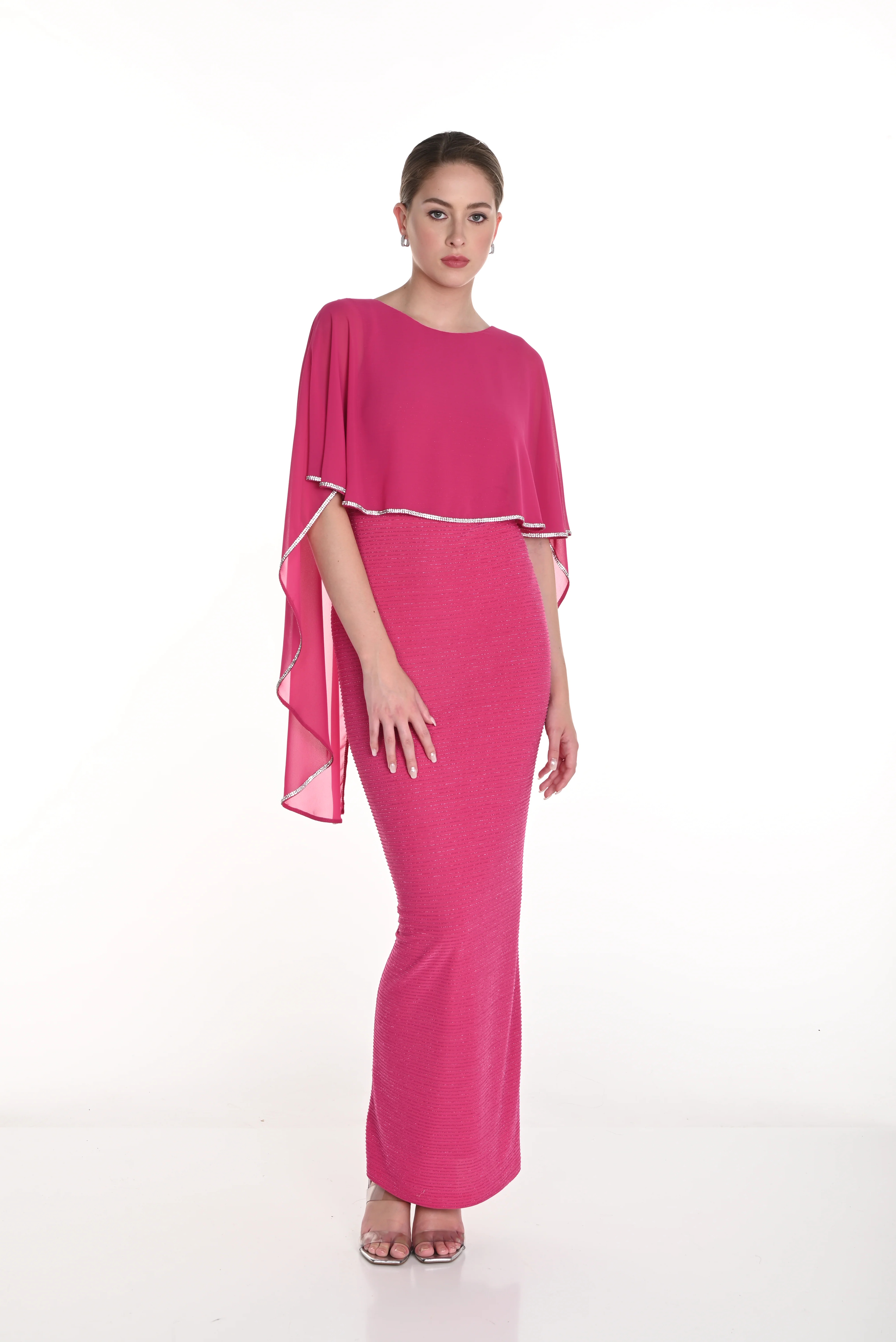 Frank Lyman Overpiece Dress - Fuchsia