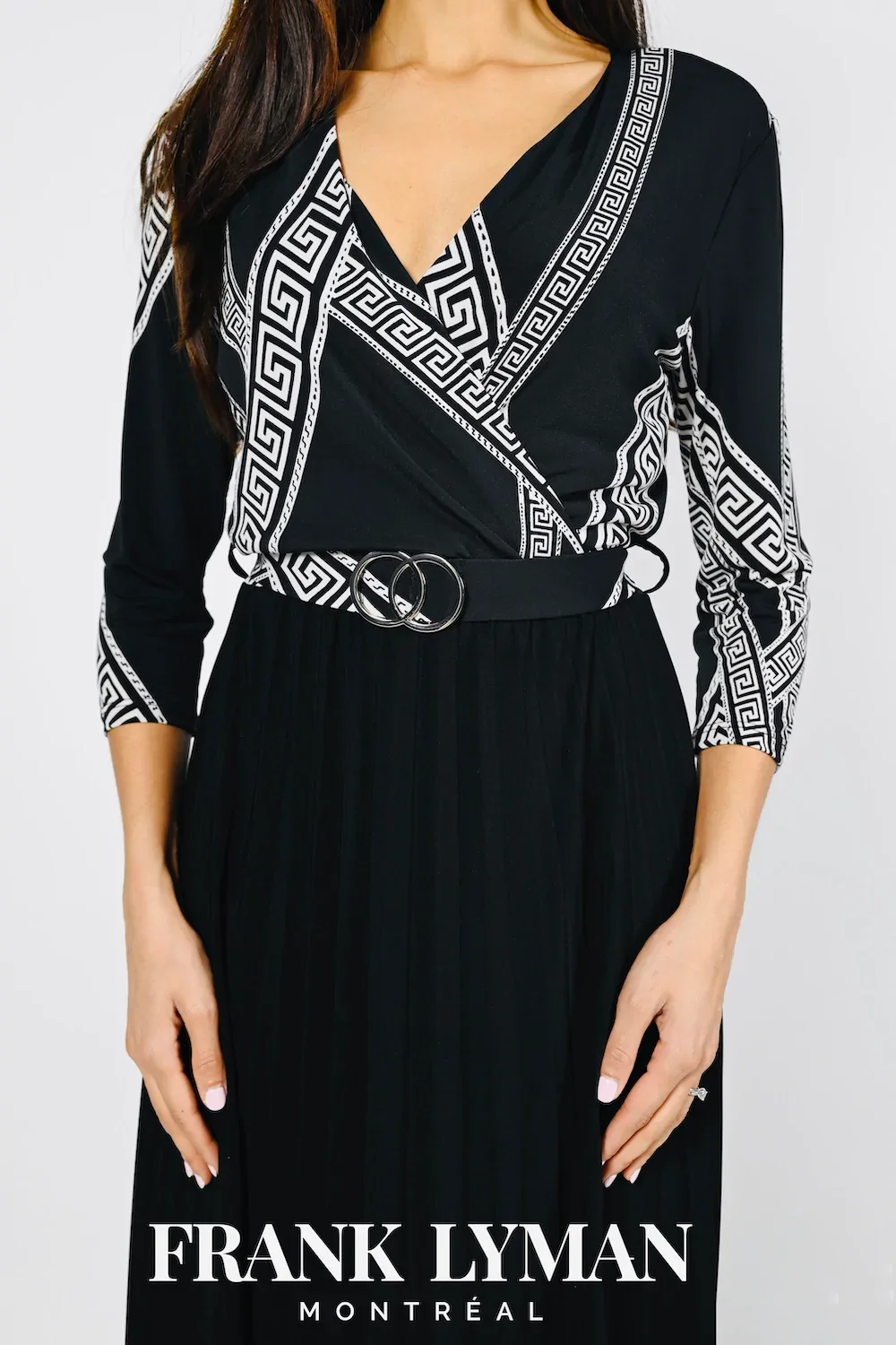 Frank Lyman Pleat Knit Dress - Black - Image 2