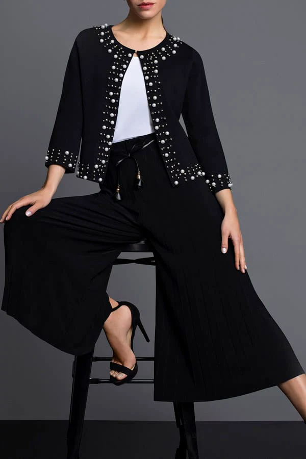 Frank Lyman Pleated Palazzo Culotte Pant