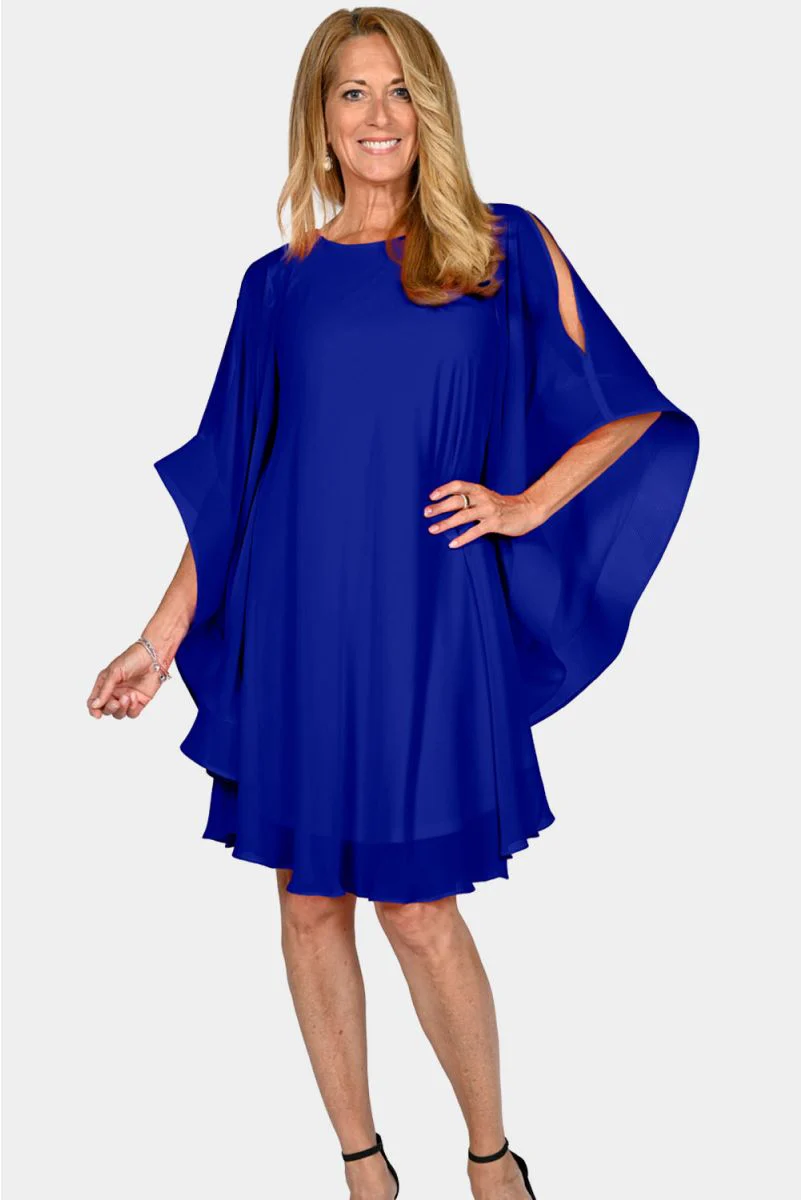 Frank Lyman Angel Sleeve Dress - Royal - Image 3