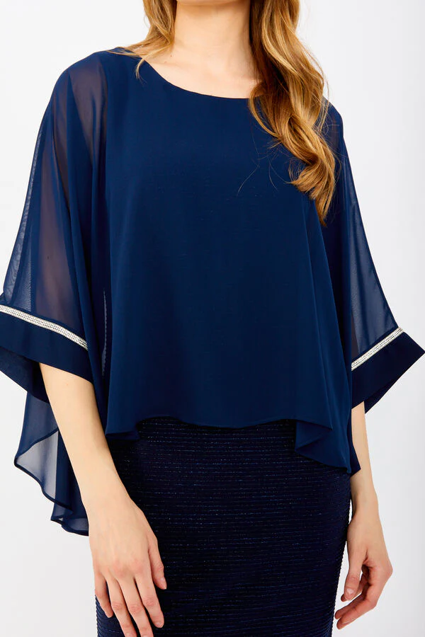 Frank Lyman Sheath Dress With Flutter Sleeve - Imperial Blue - Image 4