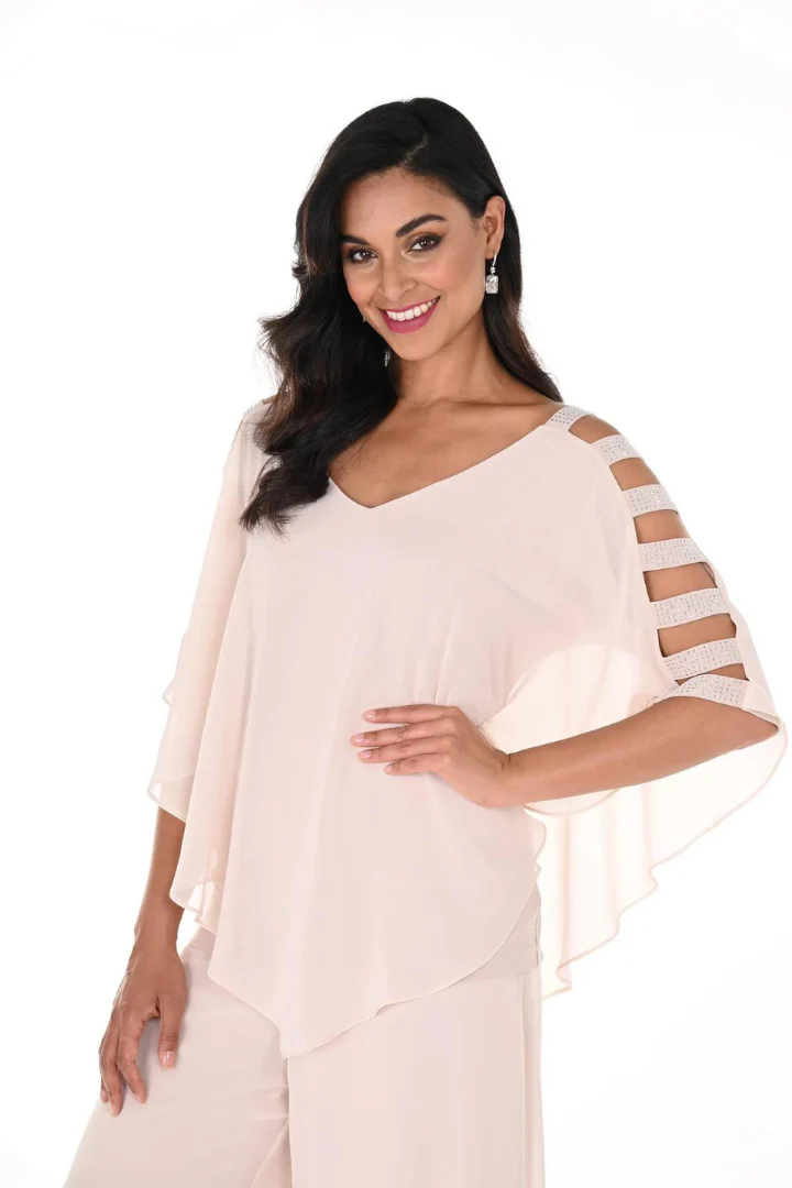 Frank Lyman Sheer Overlay Top - MIDNIGHT - Image 3