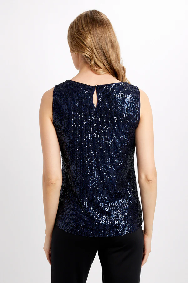 Frank Lyman Navy Sequin Top - Image 4