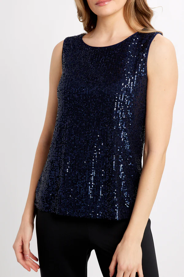 Frank Lyman Navy Sequin Top - Image 5