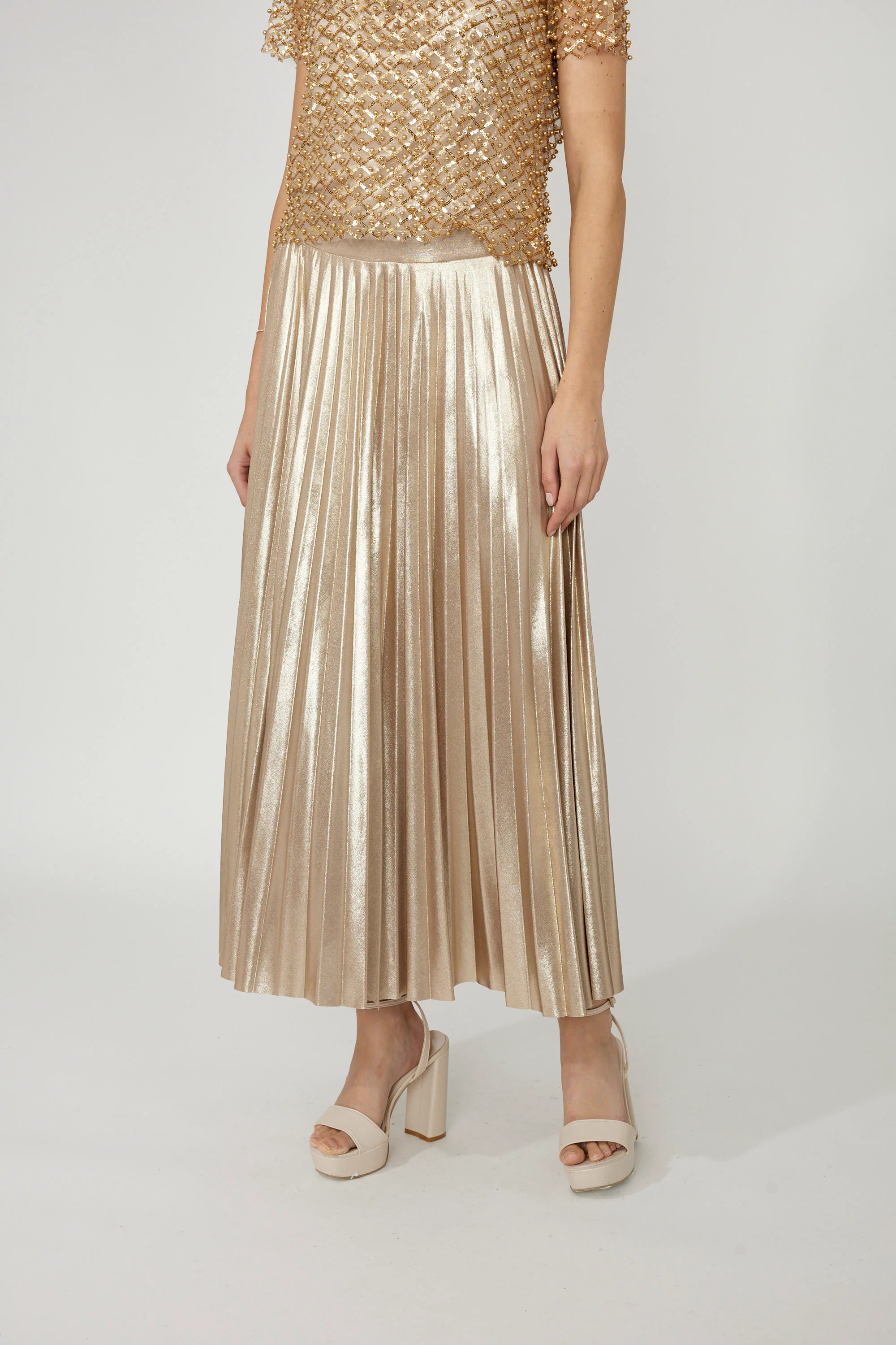 Frank Lyman Sparkly Skirt - Gold - Image 2