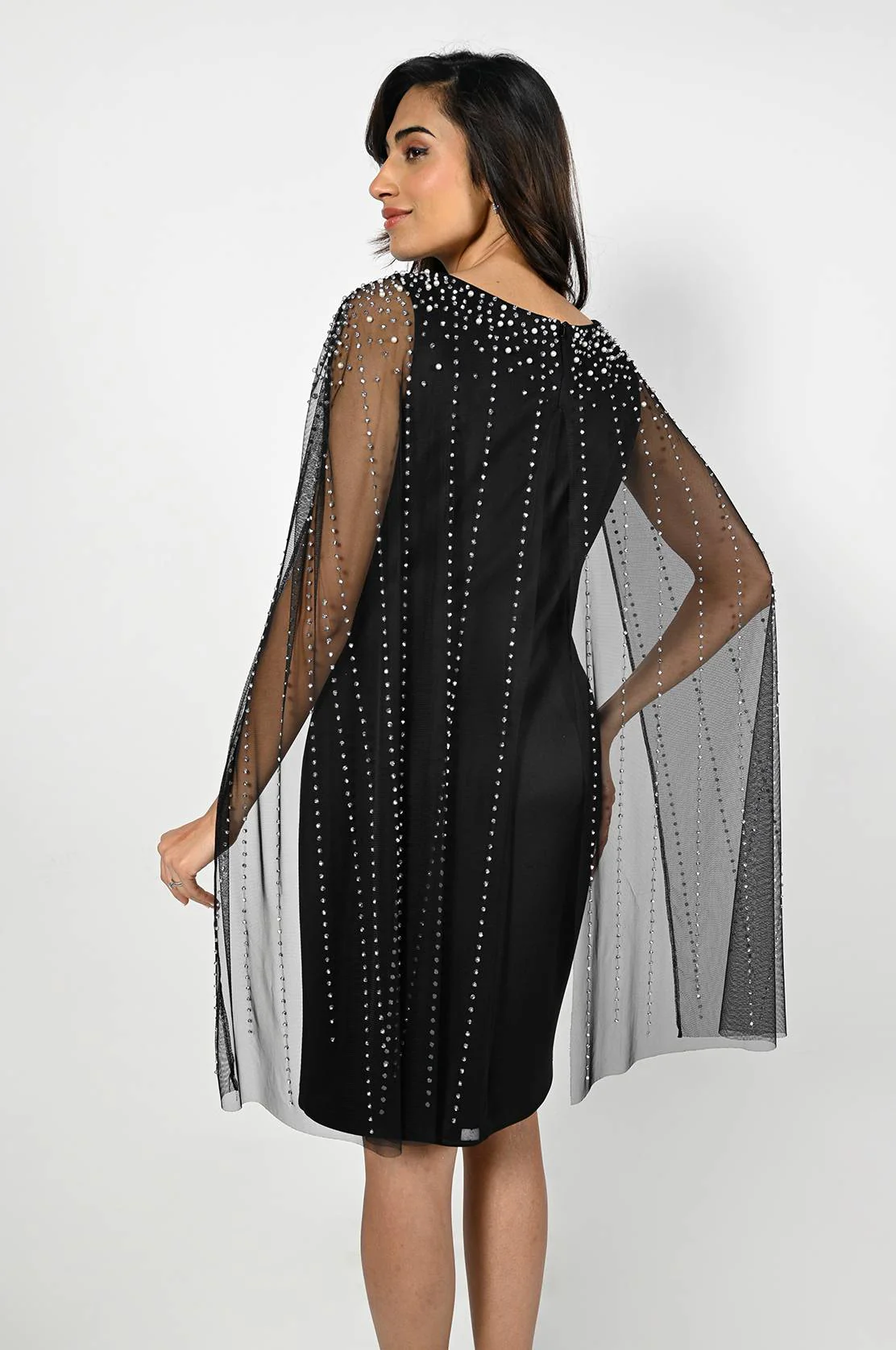 Frank Lyman Studded Cape Gown - Black - Image 2