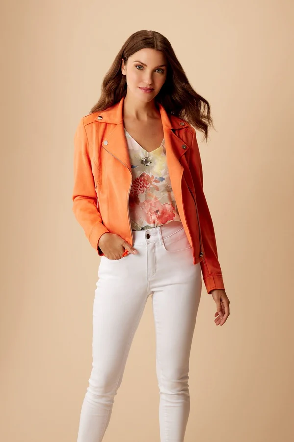 Frank Lyman Suede Jacket - Orange - Image 2